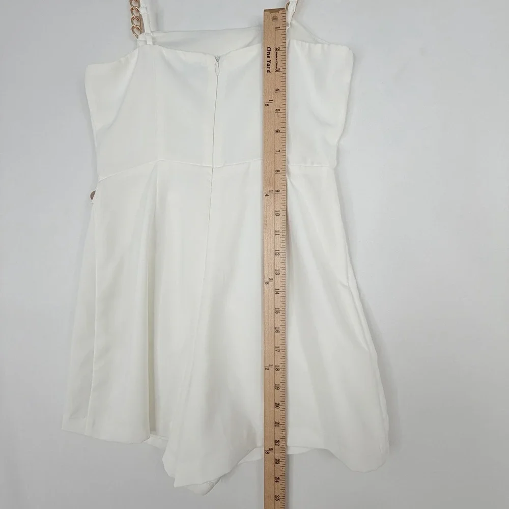 LULUS Cheers To Chic Light Orange Notched Sleeveless Skort Romper Size SMALL